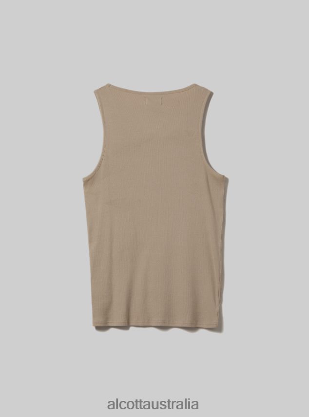 Canotta In Rib In Tinta Unita Men 2TH442613 WH1 OFF WHITE Alcott Clothing