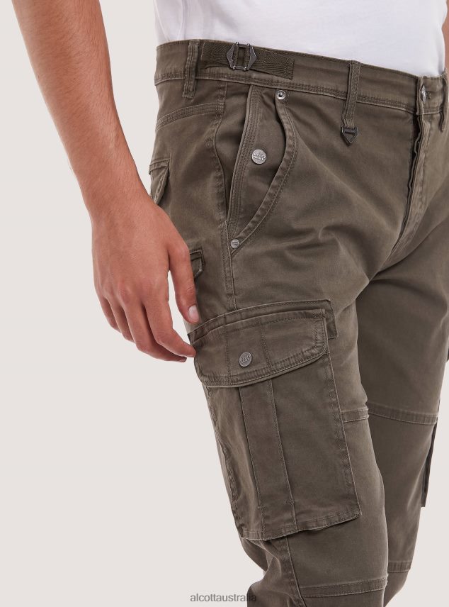 Cotton Cargo Trousers With Elastic Band Men 2TH442733 BG3 BEIGE LIGHT Alcott Clothing