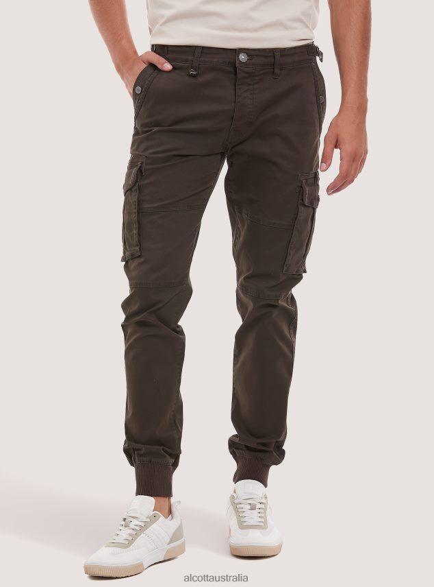 Cotton Cargo Trousers With Elastic Band Men 2TH442803 BG3 BEIGE LIGHT Alcott Clothing