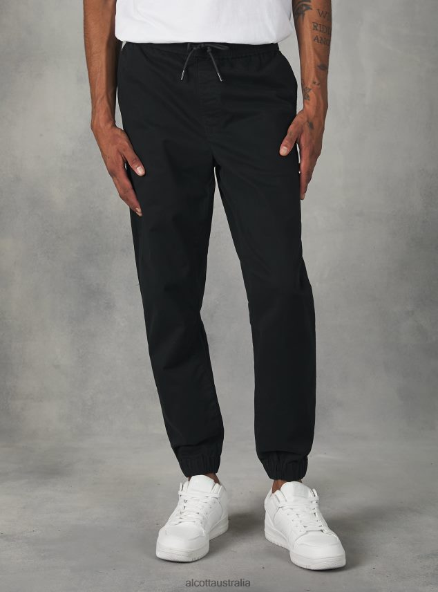Cotton Jogger Trousers With Elastic Band And Drawstring Men 2TH442895 KY2 KAKY MEDIUM Alcott Clothing