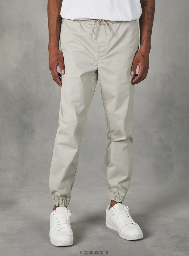 Cotton Jogger Trousers With Elastic Band And Drawstring Men 2TH442979 KY2 KAKY MEDIUM Alcott Clothing