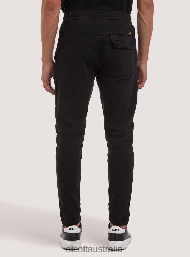 Cotton Jogger Trousers With Large Pockets Men 2TH4421107 BK1 BLACK Alcott Clothing