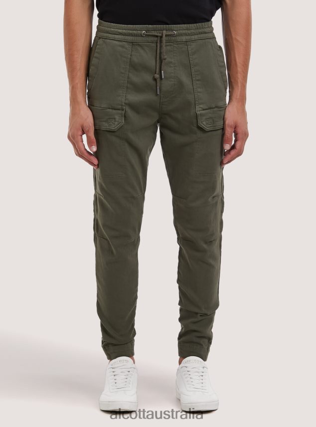 Cotton Jogger Trousers With Large Pockets Men 2TH442962 BK1 BLACK Alcott Clothing