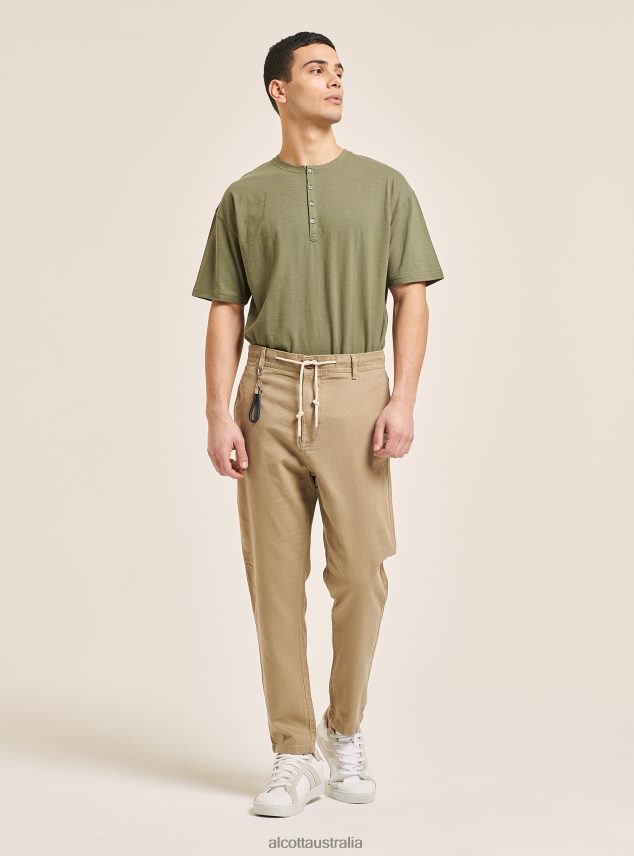 Linen Blend Lace-Up Pants Men 2TH4421072 C017 WHITE Alcott Clothing