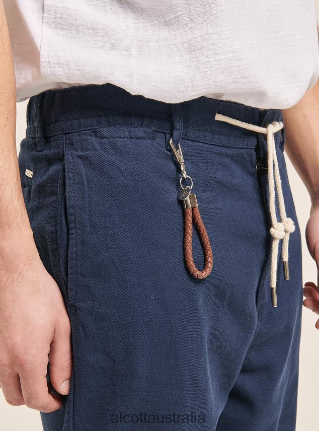 Linen Blend Lace-Up Pants Men 2TH442605 C017 WHITE Alcott Clothing