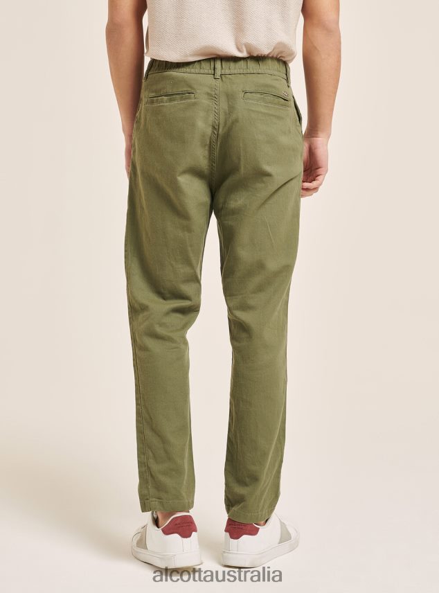 Linen Blend Lace-Up Pants Men 2TH442974 C017 WHITE Alcott Clothing