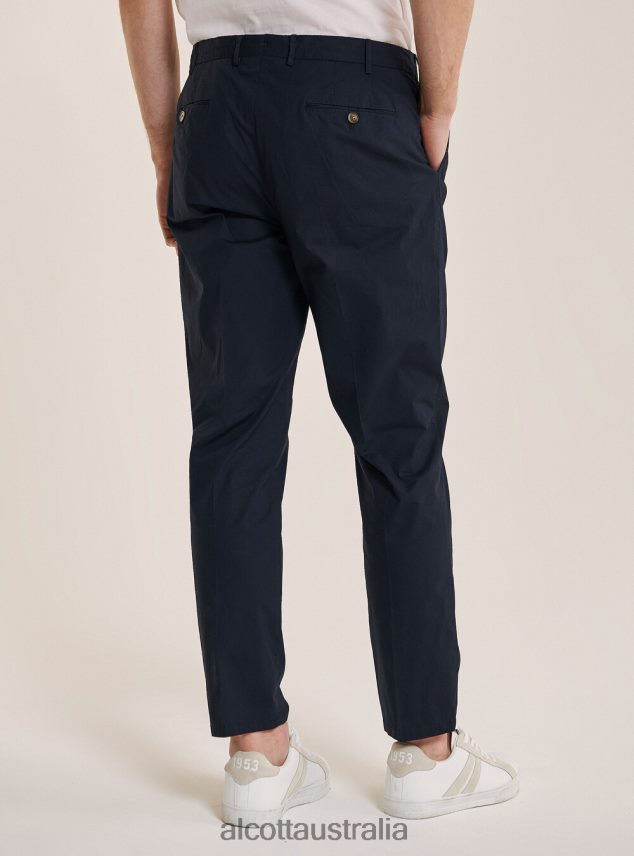 Pantalone In Cotone Con Doppia Pinces Men 2TH4421120 NA1 NAVY DARK Alcott Clothing
