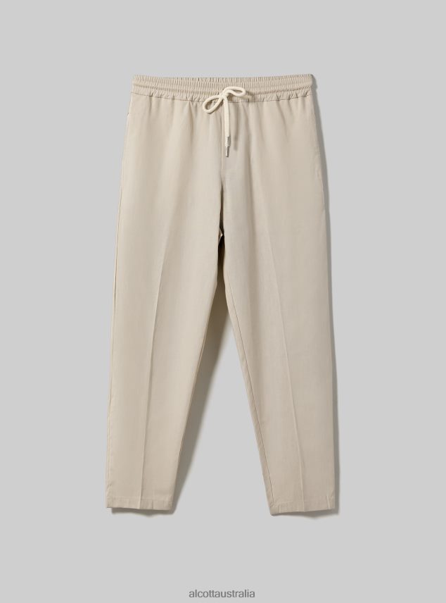 Pantaloni Jogger Misto Lino Men 2TH442922 WH1 OFF WHITE Alcott Clothing