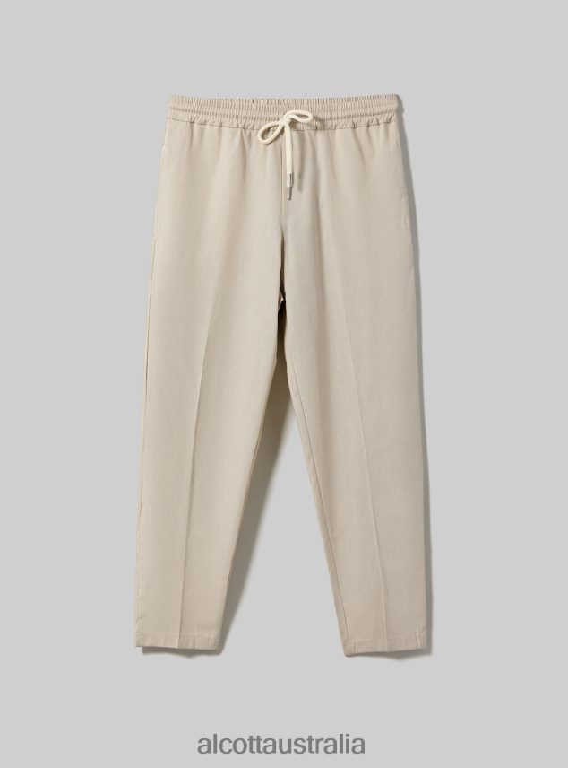 Pantaloni Jogger Misto Lino Men 2TH442922 WH1 OFF WHITE Alcott Clothing