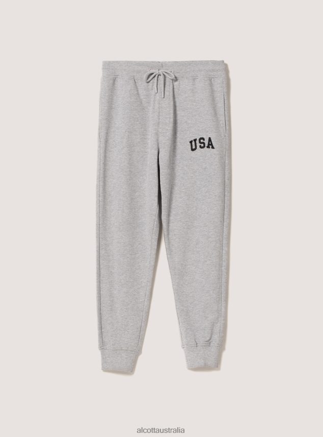 Plush Jogger Trousers Men 2TH442871 LIGHT GREY MELANGE Alcott Clothing