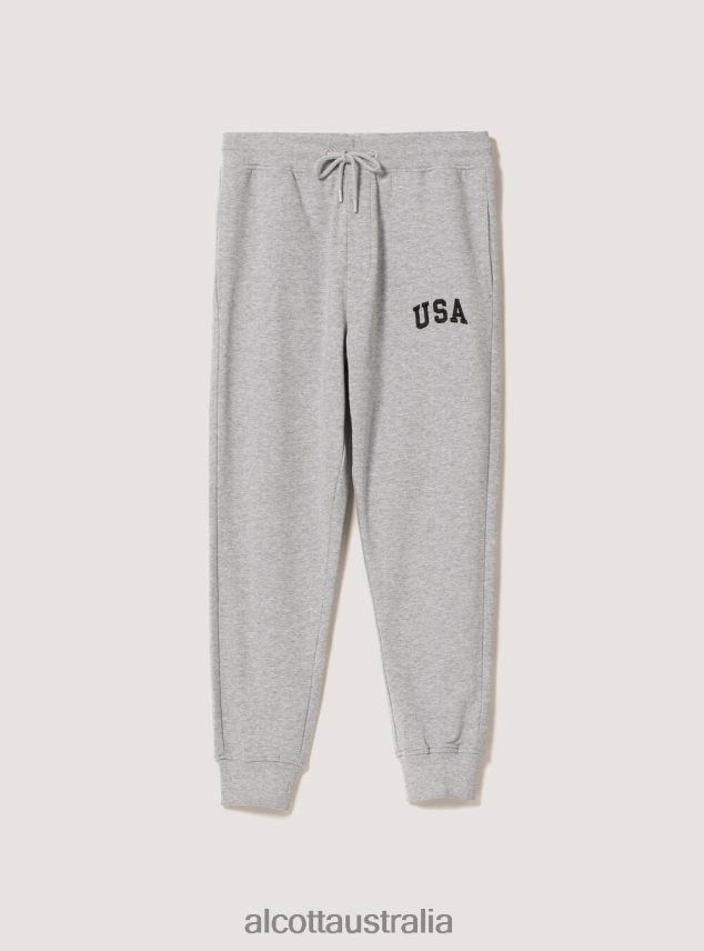 Plush Jogger Trousers Men 2TH442871 LIGHT GREY MELANGE Alcott Clothing