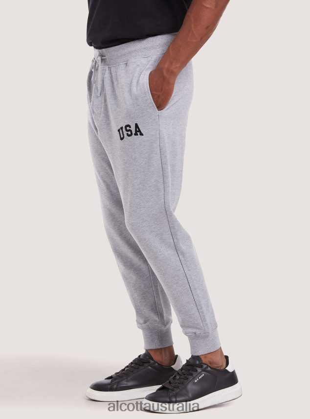 Plush Jogger Trousers Men 2TH442871 LIGHT GREY MELANGE Alcott Clothing