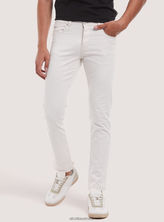 Recycled Cotton Skinny Fit Trousers Men 2TH4421166 BK1 BLACK Alcott Clothing