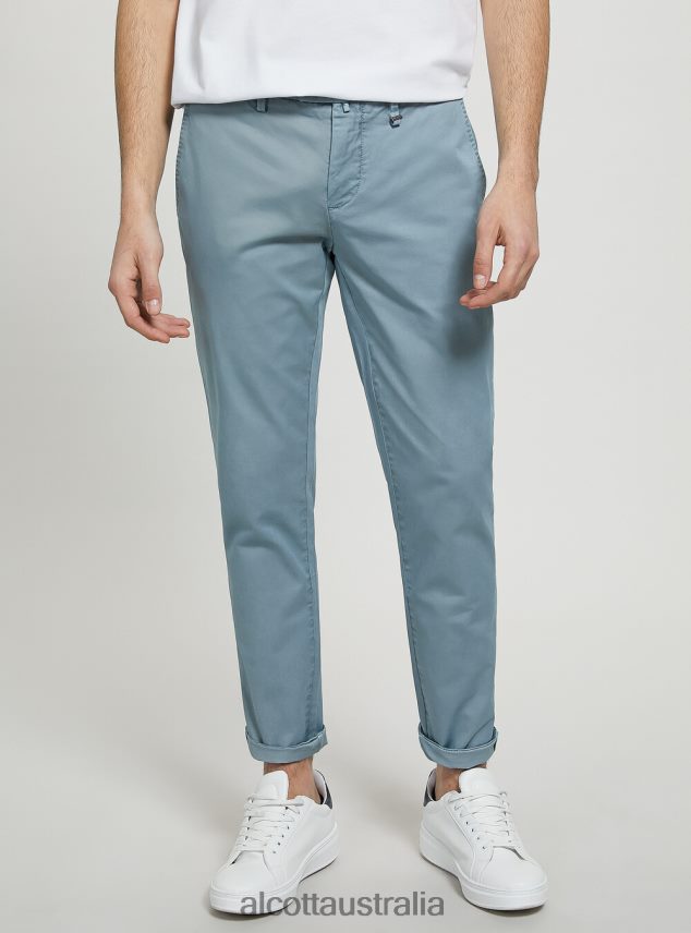 Stretch Cotton Twill Chinos Men 2TH442767 C2201 BLUE Alcott Clothing