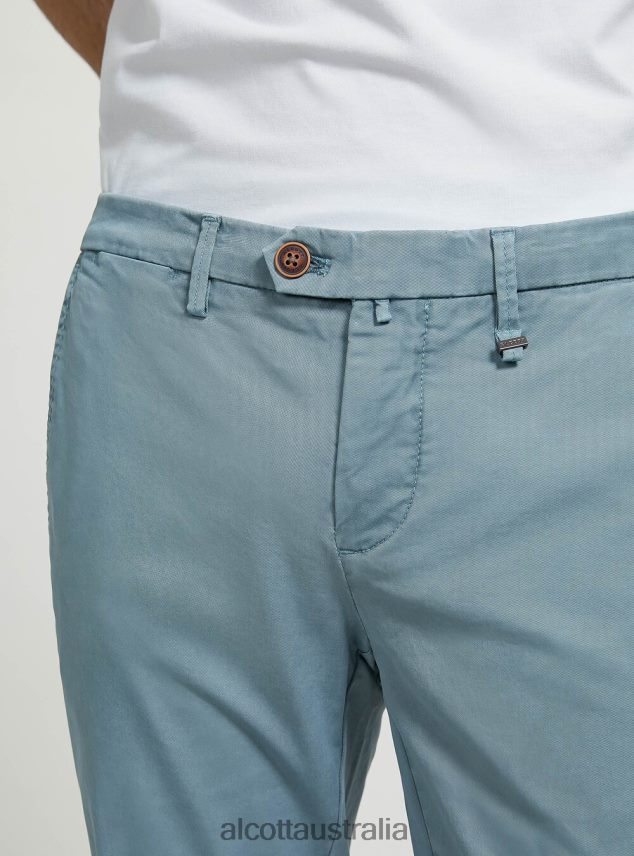Stretch Cotton Twill Chinos Men 2TH442767 C2201 BLUE Alcott Clothing