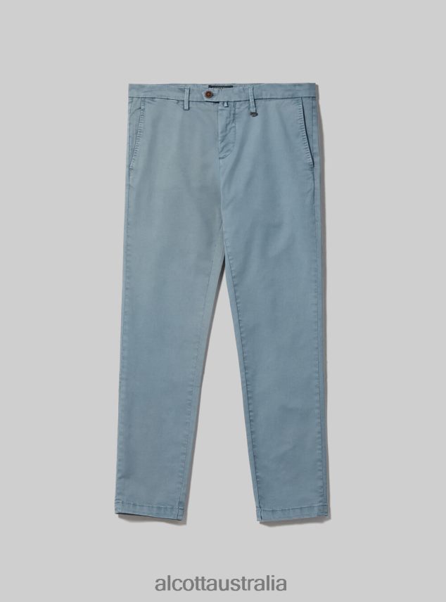 Stretch Cotton Twill Chinos Men 2TH442767 C2201 BLUE Alcott Clothing