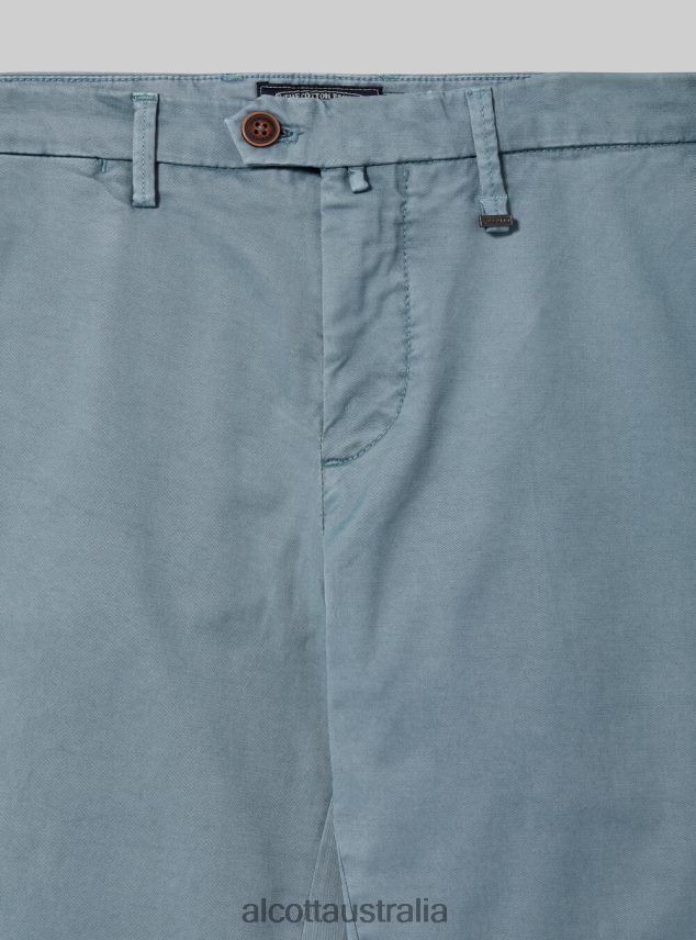 Stretch Cotton Twill Chinos Men 2TH442767 C2201 BLUE Alcott Clothing