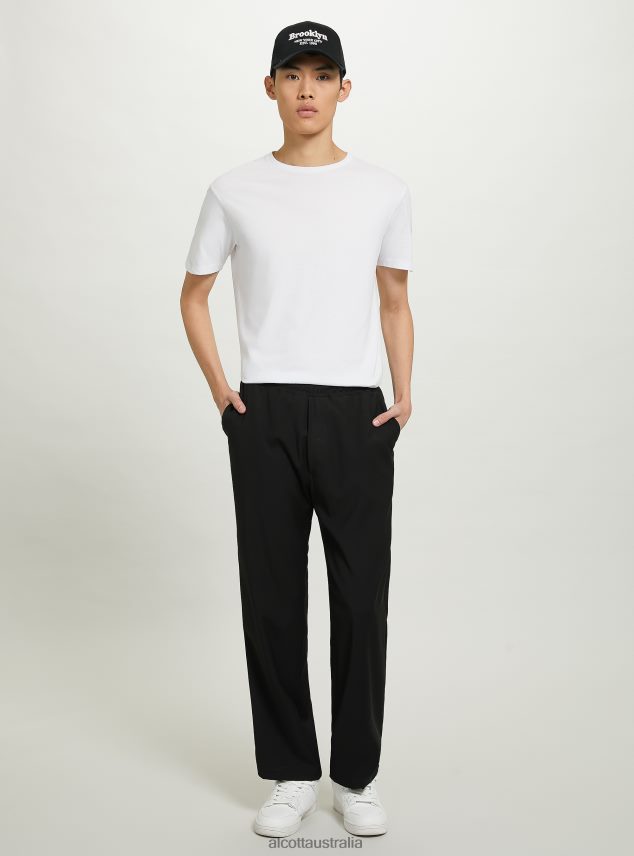 Trousers With Elasticated Waist Men 2TH442663 BK1 BLACK Alcott Clothing