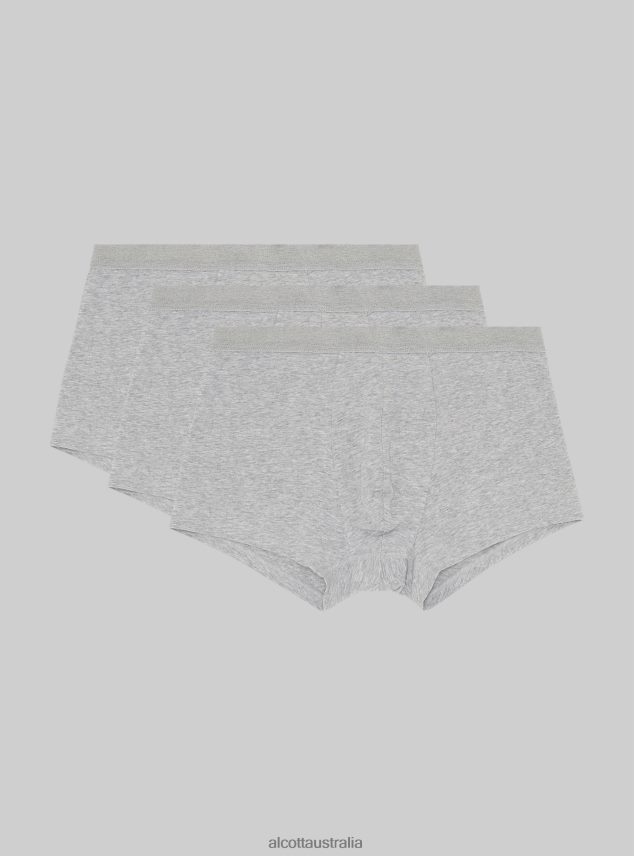 Set Of 3 Pairs Of Stretch Cotton Boxer Shorts Men 2TH4421144 BK1/MGY2/MGY1 Alcott Clothing