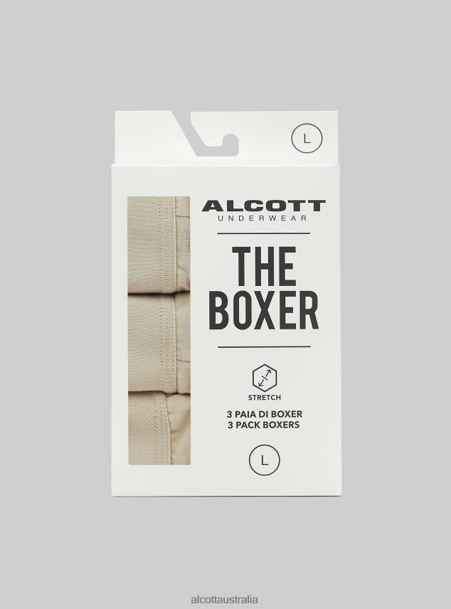 Set Of 3 Pairs Of Stretch Cotton Boxer Shorts Men 2TH4421145 BK1/MGY2/MGY1 Alcott Clothing