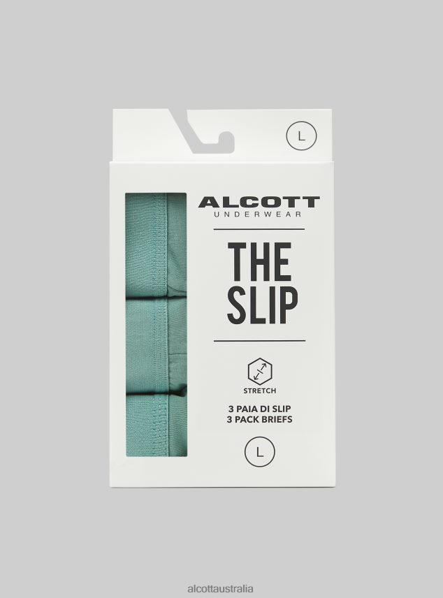 Set Of 3 Pairs Of Stretch Cotton Briefs Men 2TH4421056 BK1/MGY2/MGY1 Alcott Clothing