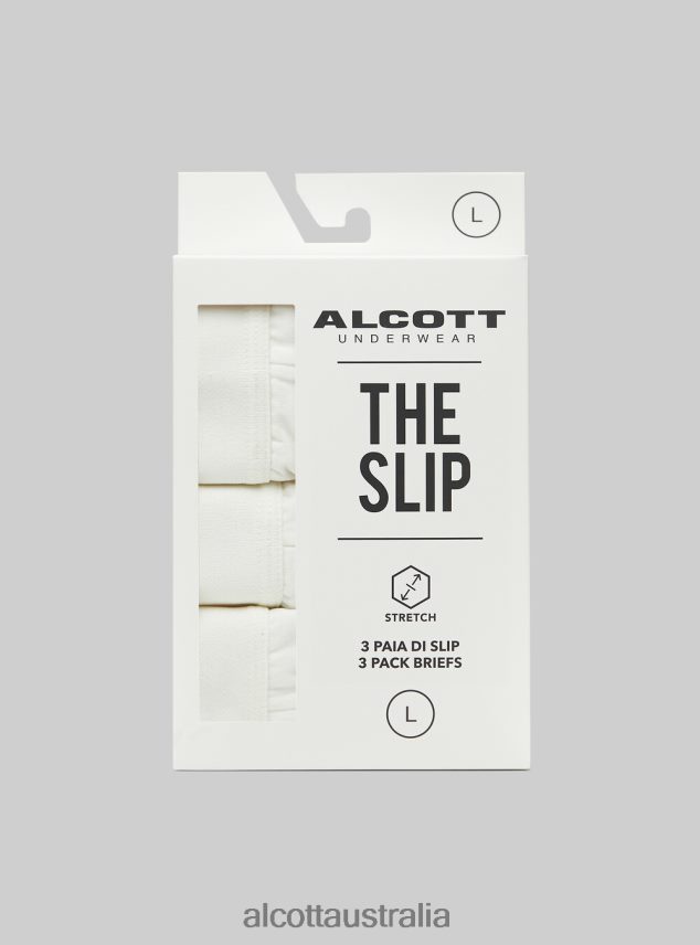 Set Of 3 Pairs Of Stretch Cotton Briefs Men 2TH4421127 BK1/MGY2/MGY1 Alcott Clothing