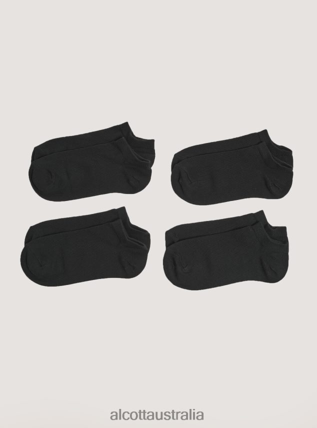 Set Of 4 Pairs Of Plain Socks Women 2TH442556 BK1 BLACK Alcott Accessories