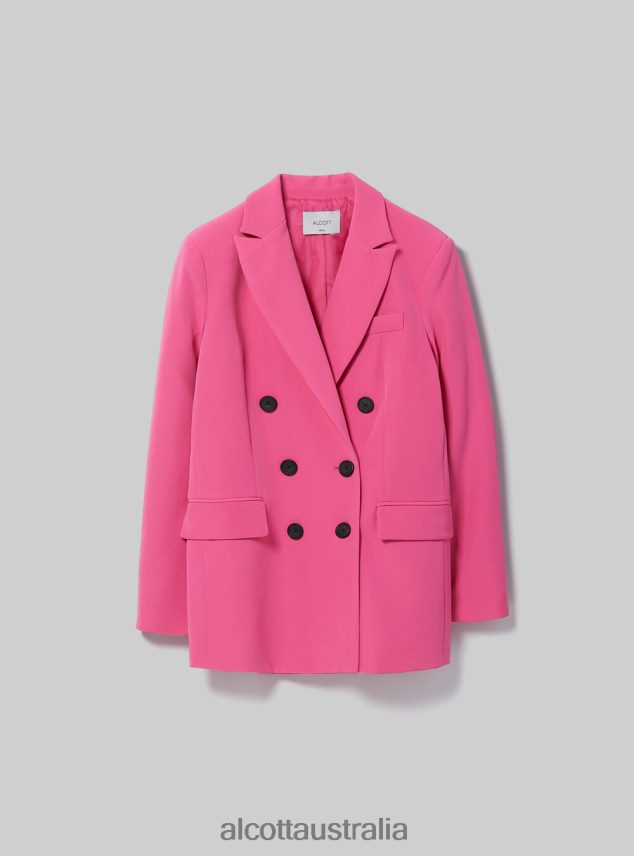 Double-Breasted Blazer Women 2TH44282 FX2 FUXIA MEDIUM Alcott Clothing