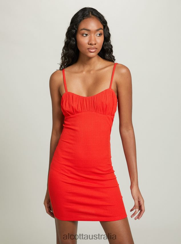 Ribbed Mini Dress Women 2TH442167 WH1 OFF WHITE Alcott Clothing