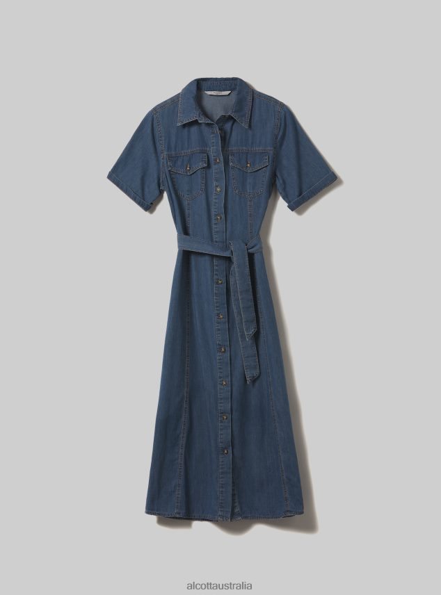 Vestito Chemisier In Denim Women 2TH442110 D003 MEDIUM BLUE Alcott Clothing