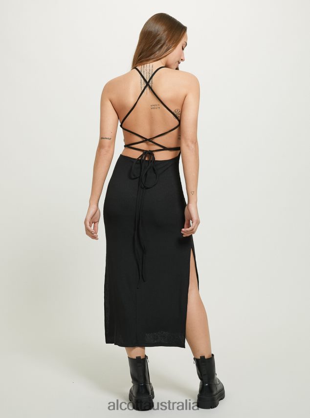 Vestito Lace Up Con Scollo Sul Back Women 2TH44263 BLACK Alcott Clothing