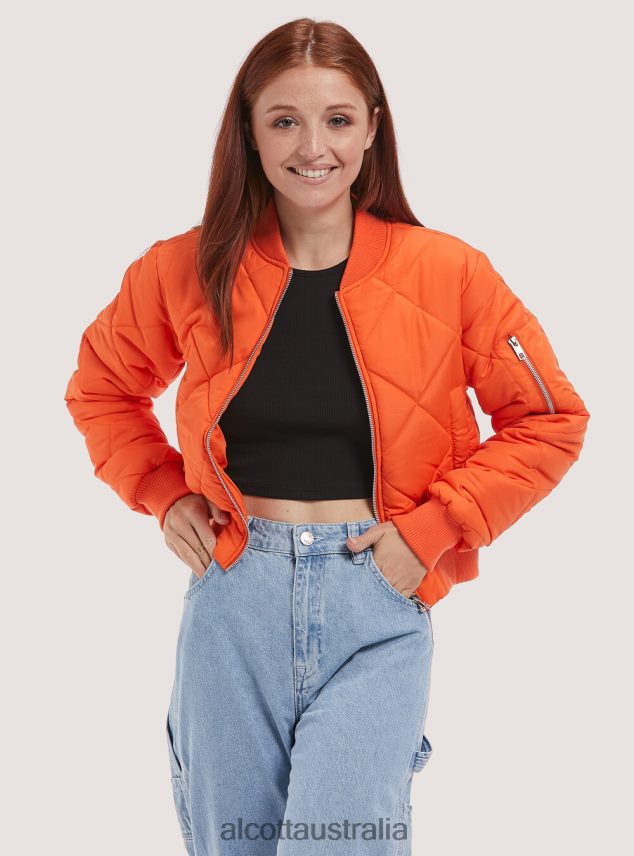 Cropped Bomber Jacket With Recycled Padding Women 2TH442221 BR2 BROWN MEDIUM Alcott Clothing