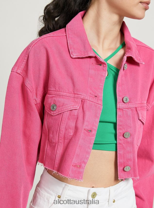 Giubbotto Cropped In Denim Colorato Women 2TH4425 FX2 FUXIA MEDIUM Alcott Clothing
