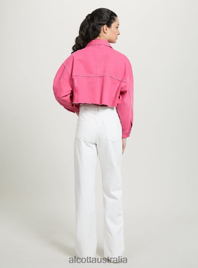 Giubbotto Cropped In Denim Colorato Women 2TH4425 FX2 FUXIA MEDIUM Alcott Clothing