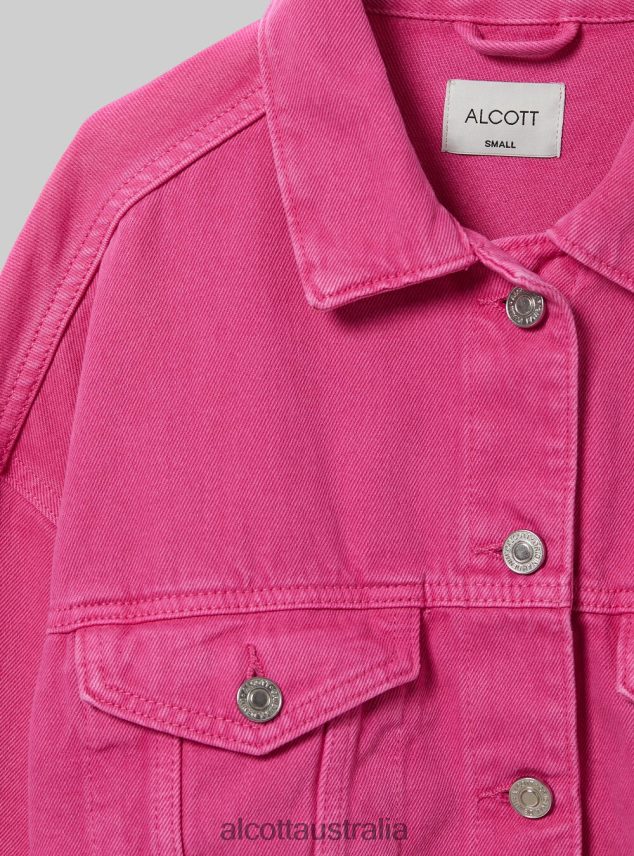 Giubbotto Cropped In Denim Colorato Women 2TH4425 FX2 FUXIA MEDIUM Alcott Clothing