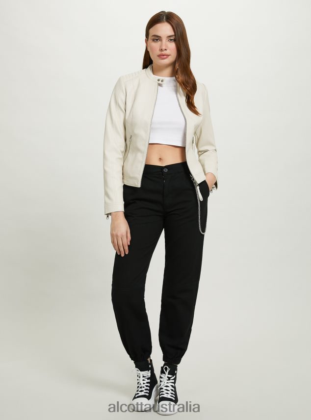 Leather-Effect Biker Jacket Women 2TH442102 BK1 BLACK Alcott Clothing