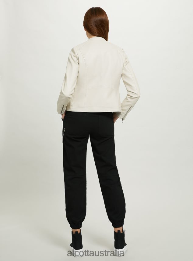 Leather-Effect Biker Jacket Women 2TH442102 BK1 BLACK Alcott Clothing