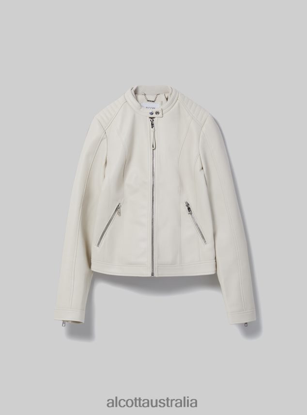 Leather-Effect Biker Jacket Women 2TH442102 BK1 BLACK Alcott Clothing