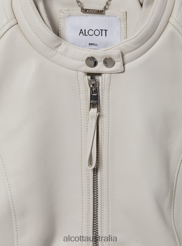 Leather-Effect Biker Jacket Women 2TH442102 BK1 BLACK Alcott Clothing