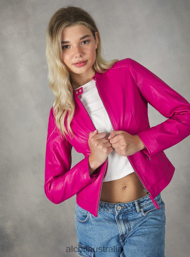 Leather-Effect Biker Jacket Women 2TH442150 BK1 BLACK Alcott Clothing