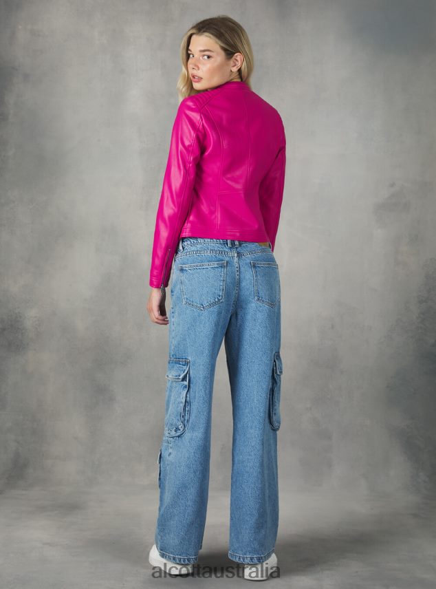 Leather-Effect Biker Jacket Women 2TH442150 BK1 BLACK Alcott Clothing