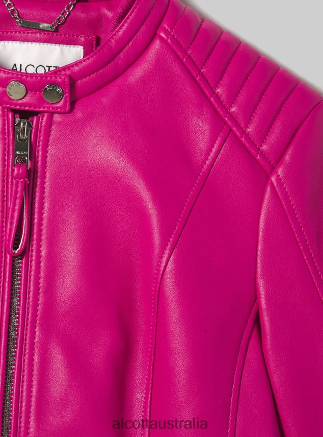 Leather-Effect Biker Jacket Women 2TH442150 BK1 BLACK Alcott Clothing