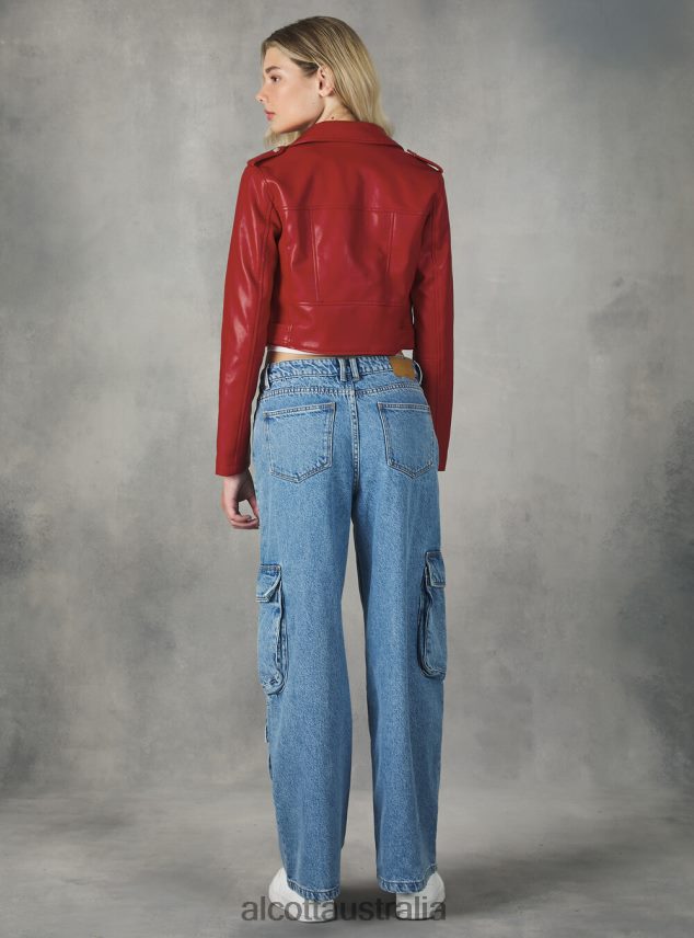 Leather-Effect Biker Jacket Women 2TH442241 BK1 BLACK Alcott Clothing