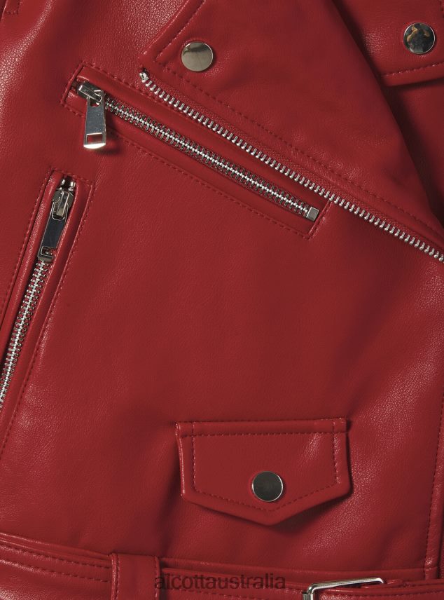 Leather-Effect Biker Jacket Women 2TH442241 BK1 BLACK Alcott Clothing