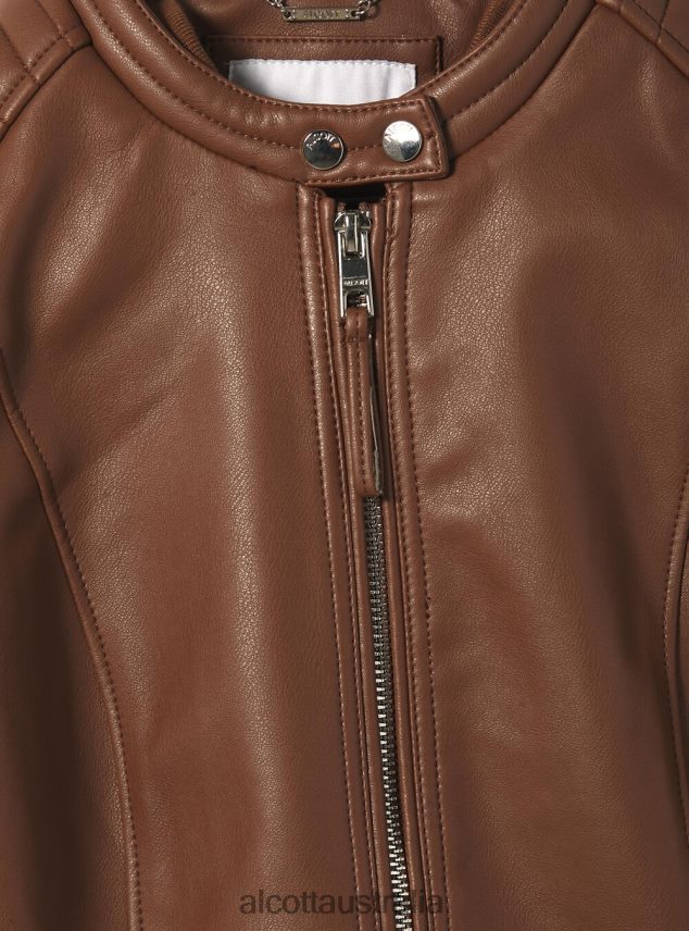 Leather-Effect Biker Jacket Women 2TH442452 BK1 BLACK Alcott Clothing