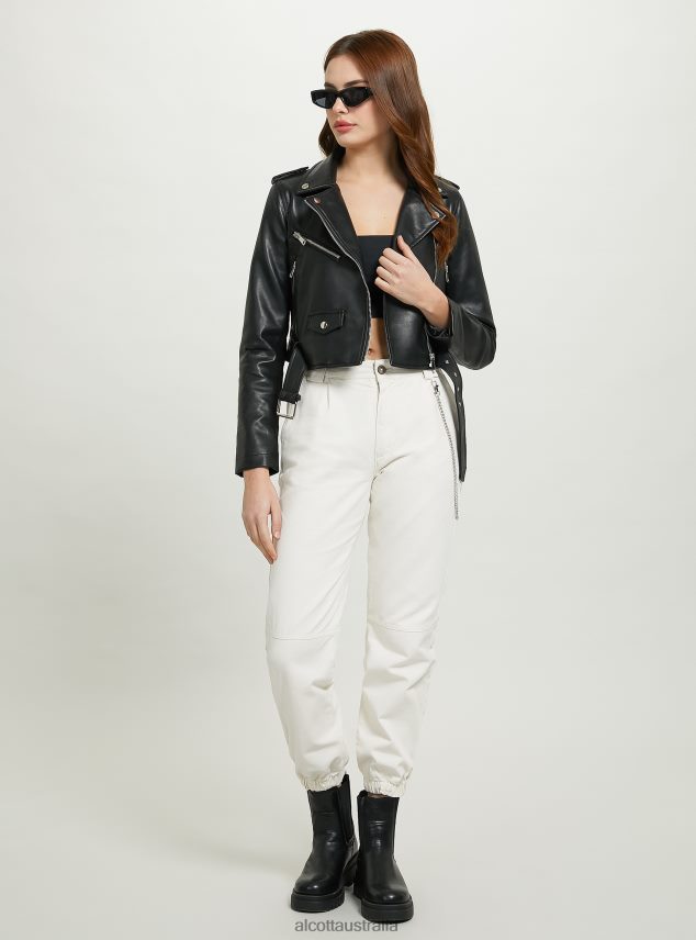 Leather-Effect Biker Jacket Women 2TH44262 BK1 BLACK Alcott Clothing
