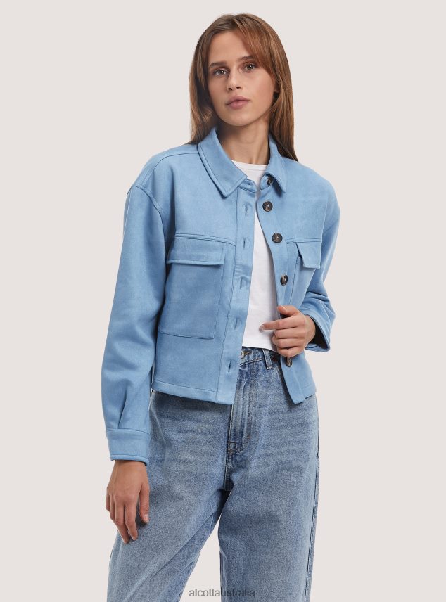 Suede Cropped Shirt Jacket Women 2TH442287 BG3 BEIGE LIGHT Alcott Clothing