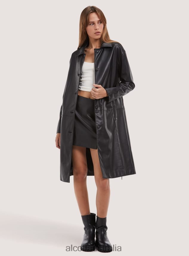 Trench Effetto Pelle Women 2TH442345 BK1 BLACK Alcott Clothing