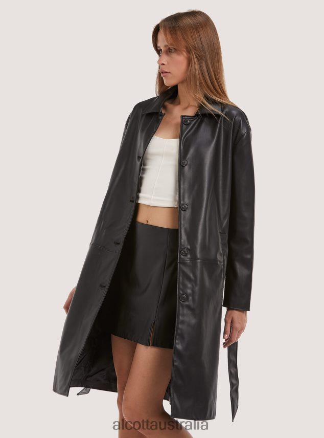 Trench Effetto Pelle Women 2TH442345 BK1 BLACK Alcott Clothing