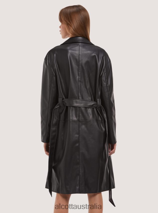 Trench Effetto Pelle Women 2TH442345 BK1 BLACK Alcott Clothing
